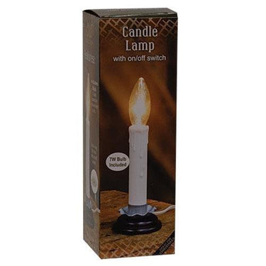 5 White Country Candle Lamp w Non Flicker 7W Bulb - The Fox Decor